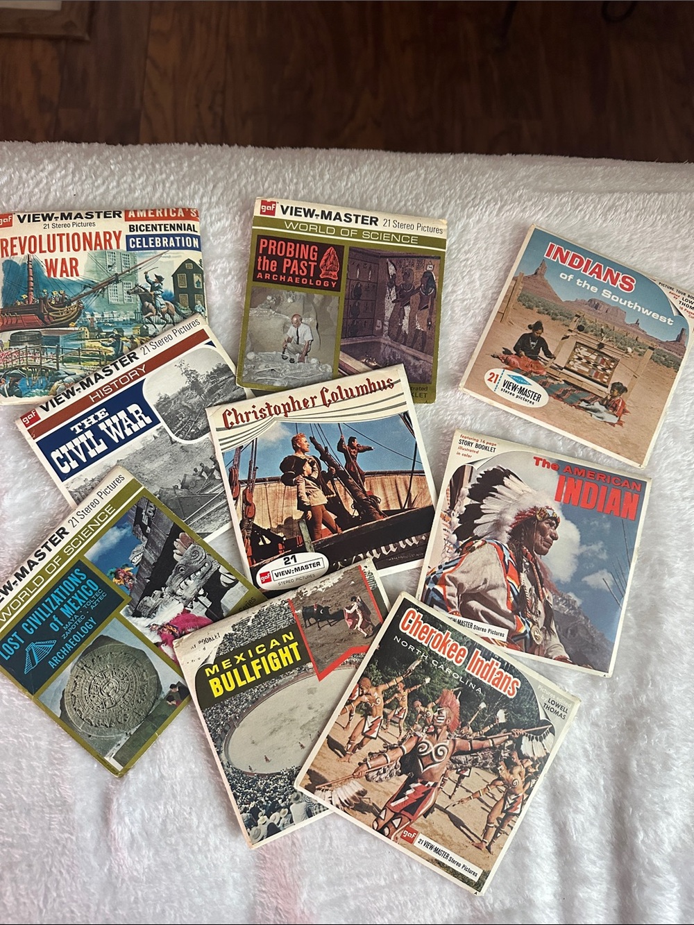 Vintage 60s 70s View Master Reels War Indians Christopher Columbus Archaeology